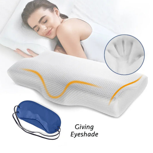 Memory Foam Bed Orthopedic Pillow Neck Protection Slow Rebound Butterfly Shaped & Supportive